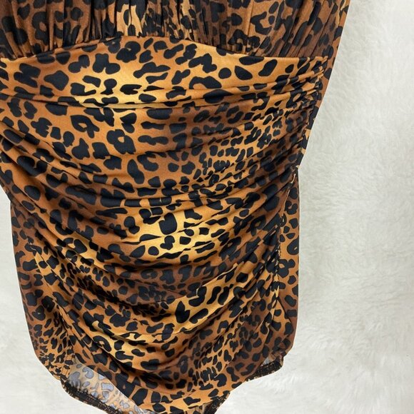 Miraclesuit Rialto Leopard Sweetheart Neck Shirred One Piece Swimsuit US 14 - Picture 3 of 7